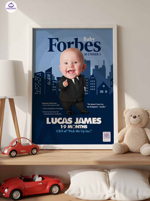 Baby Boss Business Poster or Canvas – Custom Photo & Text – Funny CEO Baby Wall Art